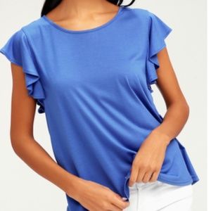 Lulus Blue Tie-Back Top